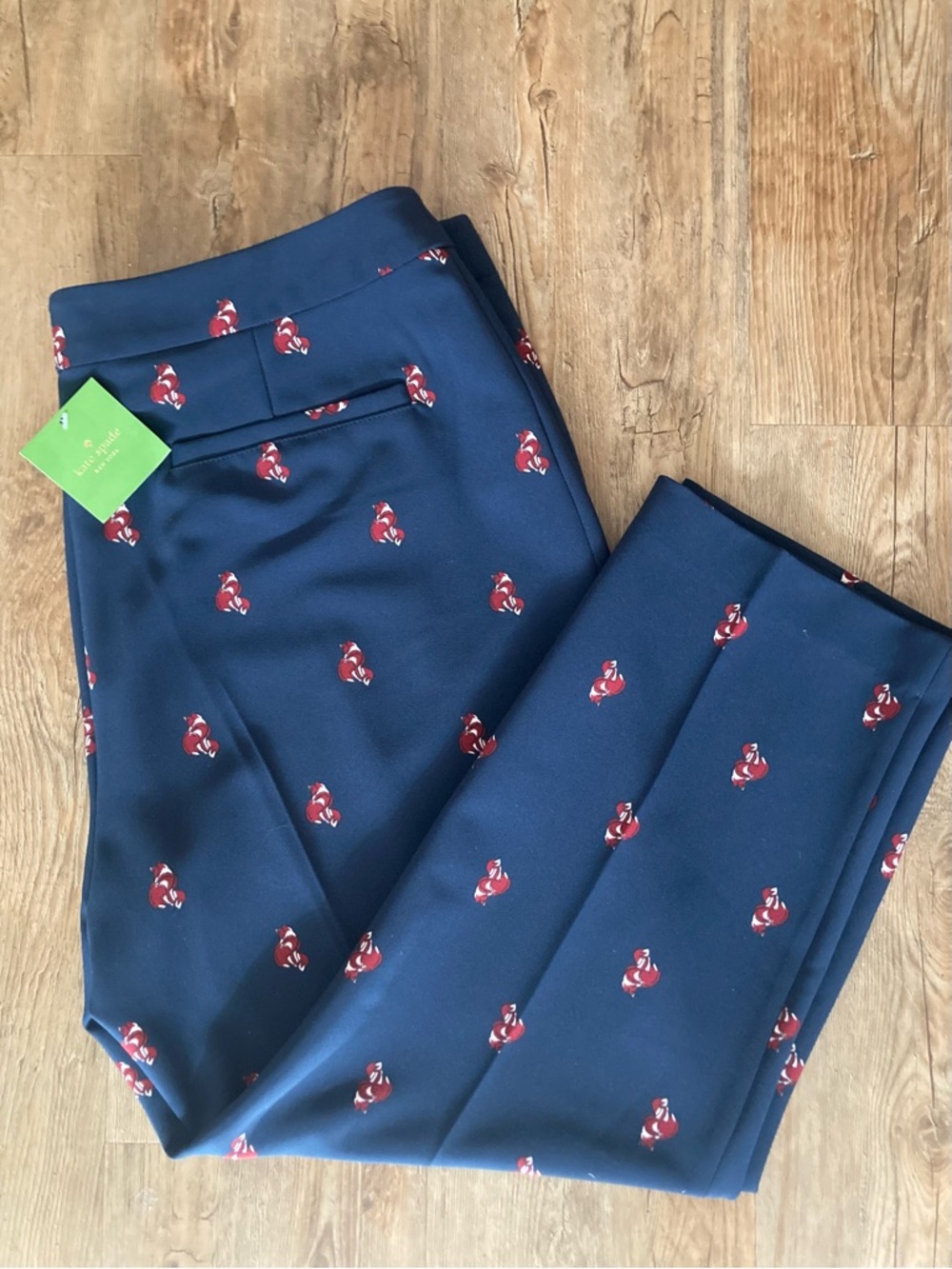 kate spade Red Fox Print Navy Trouser